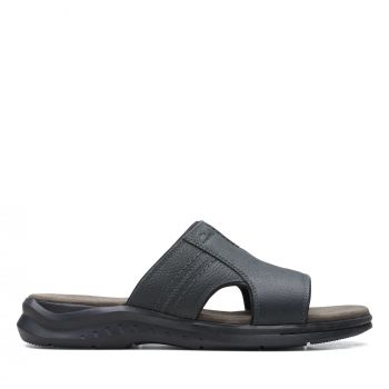 Hapsford Slide - Blk Tumbled Lea