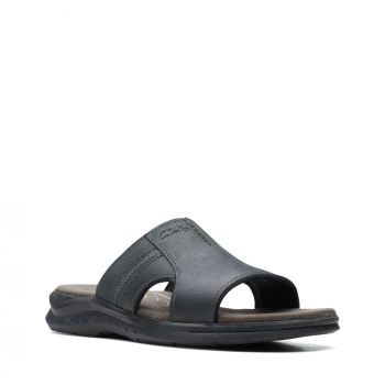 Hapsford Slide - Blk Tumbled Lea