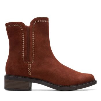 Maye Zip - Dark Tan Suede